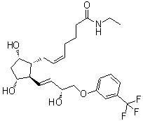 (5Z)-7-[(1R,2R,3R,5S)-3,5-Dihydroxy-2-[(1E,3R)-3-hydroxy-4-[3-(trifluoromethyl)phenoxy]-1-buten-1-yl]cyclopentyl]-N-ethyl-5-heptenamide molecular structure (CAS 1005193-64-5)