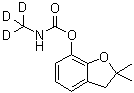 N-(三氘甲基)氨基甲酸 2,3-二氢-2,2-二甲基-7-苯并呋喃基酯分子结构 (CAS 1007459-98-4)
