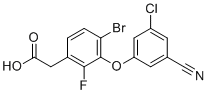structure of CAS# 1007572-07-7, 2-(4-Bromo-3-(3-chloro-5-cyanophenoxy)-2-fluorophenyl)acetic acid