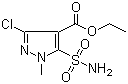 Ethyl 3-chloro-5-aminosulfonyl-1-methylpyrazole-4-carboxylate molecular structure (CAS 100784-26-7)