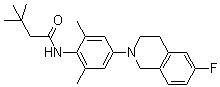 N-[4-(6-Fluoro-3,4-dihydro-2(1H)-isoquinolinyl)-2,6-dimethylphenyl]-3,3-dimethylbutanamide molecular structure (CAS 1009344-33-5)