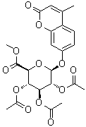 4-甲基-2-氧代-2H-1-苯并吡喃-7-基 beta-D-吡喃葡糖苷酸甲酯三乙酸酯分子结构 (CAS 101014-65-7)