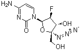 4-Amino-1-(4-C-azido-2-deoxy-2-fluoro-beta-D-arabinofuranosyl)-2(1H)-pyrimidinone molecular structure (CAS 1011529-10-4)