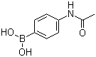 结构式 CAS# 101251-09-6, 4-乙酰胺基苯硼酸