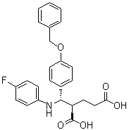 (2R)-2-[(S)-[(4-Fluorophenyl)amino][4-(phenylmethoxy)phenyl]methyl]pentanedioic acid molecular structure (CAS 1013025-04-1)