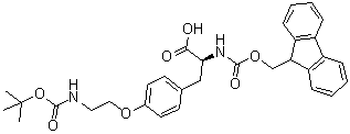 O-[2-[[(1,1-Dimethylethoxy)carbonyl]amino]ethyl]-N-[(9H-fluoren-9-ylmethoxy)carbonyl]-L-tyrosine molecular structure (CAS 1013883-02-7)