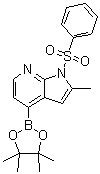 1-(Phenylsulfonyl)-2-methyl-4-(4,4,5,5-tetramethyl-1,3,2-dioxaborolan-2-yl)pyrrolo[2,3-b]pyridine molecular structure (CAS 1014613-31-0)
