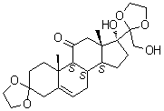 17,21-Dihydroxypregn-5-ene-3,11,20-trione cyclic 3,20-bis(ethylene acetal) molecular structure (CAS 101524-47-4)