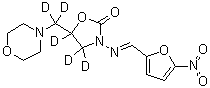 structure of CAS# 1015855-64-7, 5-(4-Morpholinylmethyl-d<sub>2</sub>)-3-[[(5-nitro-2-furanyl)methylene]amino]-2-oxazolidinone-4,4,5-d<sub>3</sub>