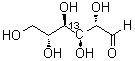 D-甘露糖-3-<sup>13</sup>C分子结构 (CAS 101615-89-8)