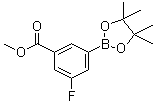 结构式 CAS# 1016979-31-9, 3-氟-5-甲氧羰基苯硼酸频哪醇酯