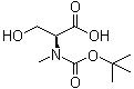 structure of CAS# 101772-29-6, N-[(1,1-Dimethylethoxy)carbonyl]-N-methyl-L-serine;(S)-2-((tert-Butoxycarbonyl)(methyl)amino)-3-hydroxypropanoic acid