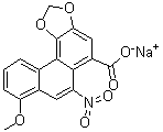 structure of CAS# 10190-99-5, 8-Methoxy-6-nitrophenanthro[3,4-d]-1,3-dioxole-5-carboxylic acid sodium salt;Sodium aristolochate-I
