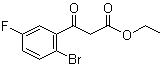 结构式 CAS# 1020058-49-4, 2-溴-5-氟-beta-氧代苯丙酸乙酯
