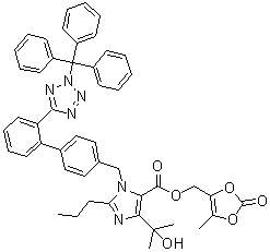 结构式 CAS# 1020157-01-0, N2-三苯甲基奥美沙坦酯