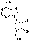 结构式 CAS# 102052-95-9, 3-去氮腺嘌呤; (1S,2R,5R)-5-(4-氨基-1H-咪唑并[4,5-c]吡啶-1-基)-3-羟甲基-3-环戊烯-1,2-二醇