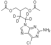 2-[2-(2-Amino-6-chloro-9H-purin-9-yl)ethyl-1,1,2,2-d<sub>4</sub>]-1,3-propanediol 1,3-diacetate molecular structure (CAS 1020718-81-3)