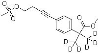 alpha,alpha-二(三氘甲基)-4-[4-[(甲基磺酰基)氧基]-1-丁炔-1-基]苯乙酸甲酯分子结构 (CAS 1020719-58-7)