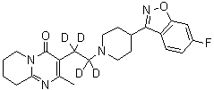 3-[2-[4-(6-氟-1,2-苯并异恶唑-3-基)-1-哌啶基]乙基-1,1,2,2-d<sub>4</sub>]-6,7,8,9-四氢-2-甲基-4H-吡啶并[1,2-a]嘧啶-4-酮分子结构 (CAS 1020719-76-9)