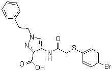 4-[[2-(4-溴苯基硫基)乙酰基]氨基]-1-苯乙基-1H-吡唑-3-羧酸分子结构 (CAS 1021497-97-1)
