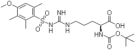 N-叔丁氧羰基-N'-(4-甲氧基-2,3,6-三甲基苯磺酰基)精氨酸分子结构 (CAS 102185-38-6)