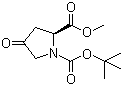 结构式 CAS# 102195-80-2, N-Boc-4-氧代-L-脯氨酸甲酯; N-叔丁氧羰基-4-氧代-L-脯氨酸甲酯; (S)-4-氧代吡咯烷-1,2-二甲酸 1-叔丁酯 2-甲酯