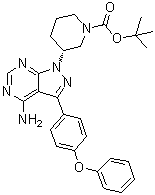 (R)-3-[4-氨基-3-(4-苯氧基苯基)-1H-吡唑并[3,4-d]嘧啶-1-基]哌啶-1-羧酸叔丁酯分子结构 (CAS 1022150-11-3)