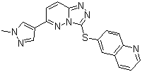 structure of CAS# 1022150-57-7, SGX 523;6-[[6-(1-Methyl-1H-pyrazol-4-yl)-1,2,4-triazolo[4,3-b]pyridazin-3-yl]thio]quinoline