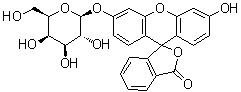 荧光素 beta-D-吡喃半乳糖苷分子结构 (CAS 102286-67-9)