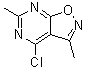 4-氯-3,6-二甲基异恶唑并[5,4-d]嘧啶分子结构 (CAS 1023758-00-0)