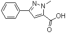 structure of CAS# 10250-64-3, 2-Methyl-5-phenyl-2H-pyrazole-3-carboxylic acid