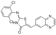 5Z)-2-[(2,6-二氯苯基)氨基]-5-(6-喹喔啉基亚甲基)-4(5H)-噻唑酮分子结构 (CAS 1025821-33-3)
