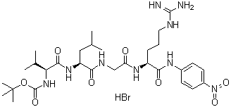 N-[(1,1-Dimethylethoxy)carbonyl]-L-valyl-L-leucylglycyl-N-(4-nitrophenyl)-L-argininamide monohydrobromide molecular structure (CAS 102601-23-0)