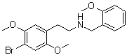 4-溴-2,5-二甲氧基-N-[(2-甲氧基苯基)甲基]苯乙胺分子结构 (CAS 1026511-90-9)