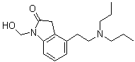 4-[2-(二丙基氨基)乙基]-1,3-二氢-1-(羟基甲基)-2H-吲哚-2-酮分子结构 (CAS 1027600-42-5)