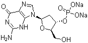 2'-脱氧-3'-鸟苷酸二钠盐分子结构 (CAS 102814-03-9)