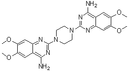 2,2'-(1,4-哌嗪二基)二[6,7-二甲氧基-4-喹唑啉胺]分子结构 (CAS 102839-00-9)