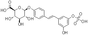 4-[(1E)-2-[3-Hydroxy-5-(sulfooxy)phenyl]ethenyl]phenyl beta-D-glucopyranosiduronic acid molecular structure (CAS 1028964-64-8)
