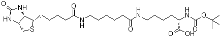 N2-叔丁氧羰基-N6-(生物素酰胺基-6-N-己酰胺基)赖氨酸分子结构 (CAS 102910-26-9)
