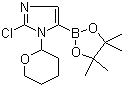 2-氯-1-(四氢-2H-吡喃-2-基)-1H-咪唑-5-硼酸频哪醇酯分子结构 (CAS 1029684-36-3)