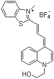 2-[3-[1-(2-羟乙基)-4(1H)-喹啉亚基]-1-丙烯-1-基]-3-甲基苯并噻唑鎓四氟硼酸盐分子结构 (CAS 1029939-19-2)