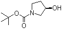structure of CAS# 103057-44-9, (R)-1-Boc-3-hydroxypyrrolidine;(R)-N-(tert-Butoxycarbonyl)-3-hydroxypyrrolidine; (R)-3-Hydroxy-pyrrolidine-1-carboxylic acid tert-butyl ester