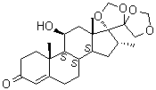 11beta-Hydroxy-16alpha-methyl-17,20:20,21-bis(methylenedioxy)pregn-4-en-3-one molecular structure (CAS 103094-10-6)