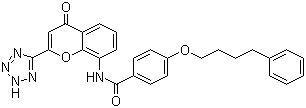 结构式 CAS# 103177-37-3, 普仑司特; 4-氧代-8-(4-(4-苯基丁氧基)苯甲酰氨基)-2-(四唑-5-基)-4H-1-苯并吡喃