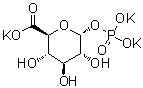 alpha-D-吡喃葡萄糖醛酸 1-(磷酸二氢酯)三钾盐分子结构 (CAS 103213-29-2)