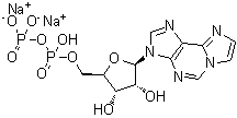 3-[5-O-[Hydroxy(phosphonooxy)phosphinyl]-beta-D-ribofuranosyl]-3H-imidazo[2,1-i]purine disodium salt molecular structure (CAS 103213-52-1)