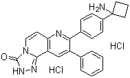 结构式 CAS# 1032350-13-2, MK-2206; 8-[4-(1-氨基环丁基)苯基]-9-苯基-1,2,4-三唑并[3,4-f][1,6]萘啶-3(2H)-酮二盐酸盐
