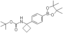 1-(4-(4,4,5,5-四甲基-1,3,2-二氧硼戊环-2-基)苯基)环丁基氨基甲酸叔丁酯分子结构 (CAS 1032528-06-5)