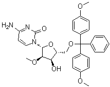 5'-O-[二(4-甲氧基苯基)苯基甲基]-2'-O-甲基胞苷分子结构 (CAS 103285-21-8)
