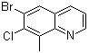 6-溴-7-氯-8-甲基喹啉分子结构 (CAS 1033202-16-2)